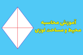 آموزش محاسبه محیط و مساحت لوزی + فرمول و مثال